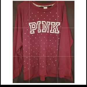 Good as New- Pink by Victoria's Secret Rhinestone Studded Sweatshirt